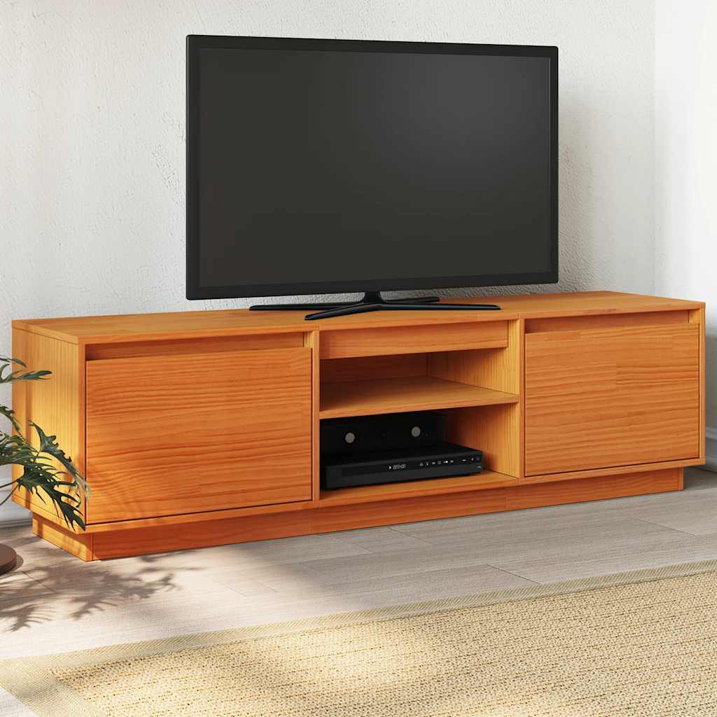 TV-Schrank Wachsbraun Kiefer Massivholz 140 cm