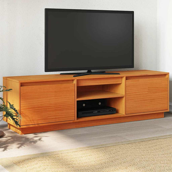 TV-Schrank Wachsbraun Kiefer Massivholz 140 cm