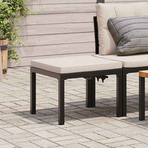 Gartenhocker Schwarz mit Kissen