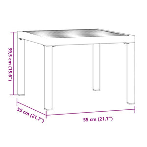 Quadratischer Garten-Couchtisch Stahl 55x55 cm
