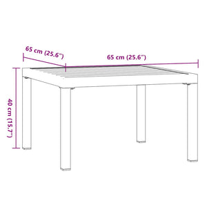 Schwarzer Garten-Couchtisch 65x65 cm
