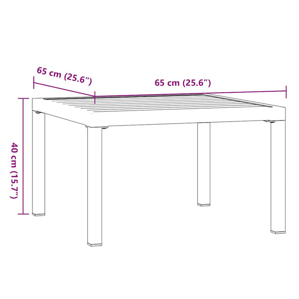 Schwarzer Garten-Couchtisch 65x65 cm
