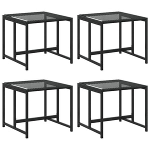 vidaXL Tabourets de jardin 4 pcs Noir Résine tressée
