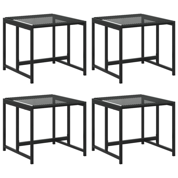 vidaXL Tabourets de jardin 4 pcs Noir Résine tressée
