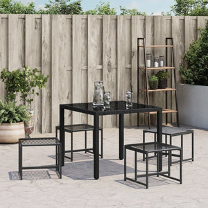 vidaXL Tabourets de jardin 4 pcs Noir Résine tressée
