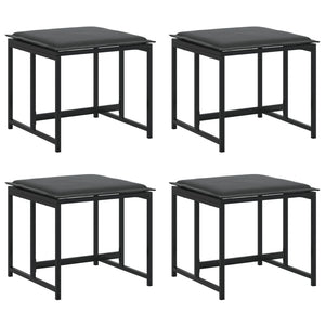 Gartenhocker mit Kissen, 4er Set
