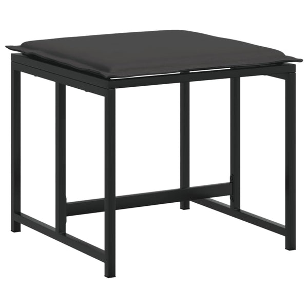 Gartenhocker mit Kissen, 4er Set