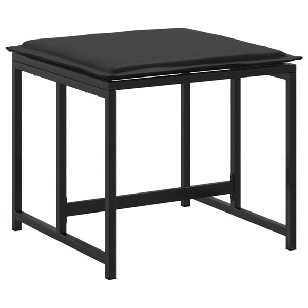 Gartenhocker mit Kissen, 4er Set