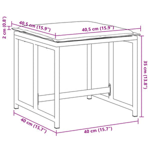 Gartenhocker mit Kissen, 4er Set