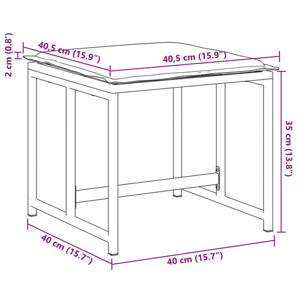 Gartenhocker mit Kissen, 4er Set