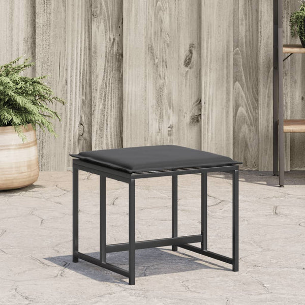 Gartenhocker mit Kissen, 4er Set