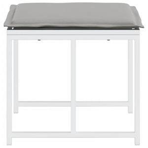Gartenhocker mit Kissen, 4er Set, Weiß