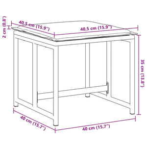 Gartenhocker mit Kissen, 4er Set, Weiß