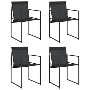 Gartenstühle 4er Set Schwarz Textilene & Stahl