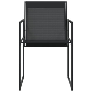 Gartenstühle 4er Set Schwarz Textilene & Stahl