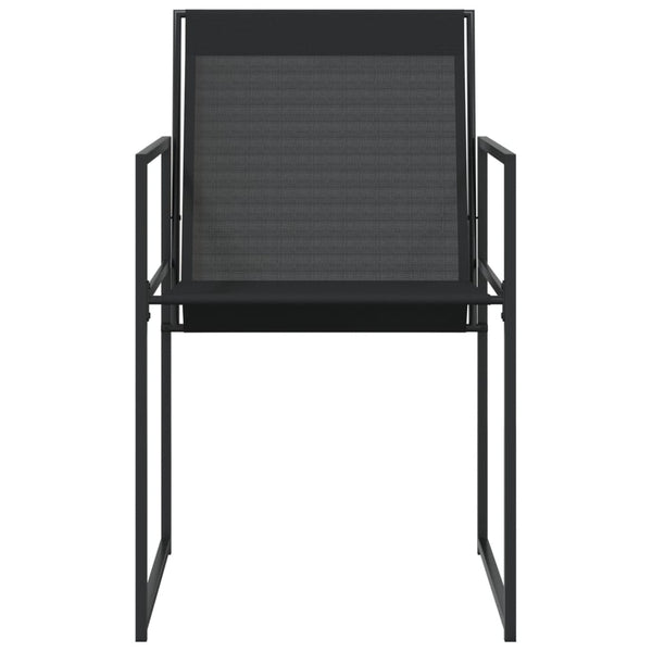 Gartenstühle 4er Set Schwarz Textilene & Stahl