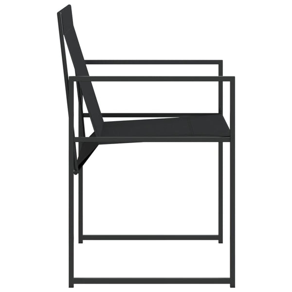 Gartenstühle 4er Set Schwarz Textilene & Stahl