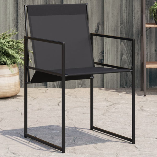 Gartenstühle 4er Set Schwarz Textilene & Stahl