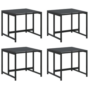Gartenhocker 4er Set, Schwarz
