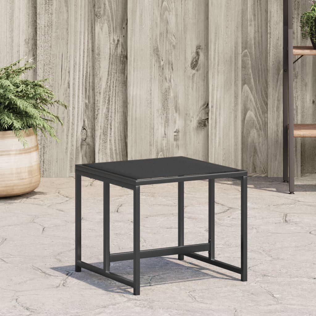 Gartenhocker 4er Set, Schwarz