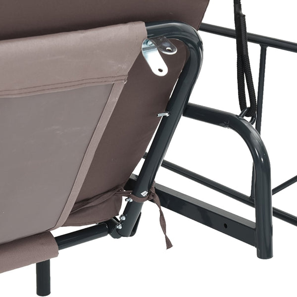 Hollywoodschaukel Kaffeebraun mit Dach