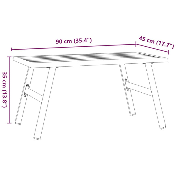 Schwarzer Garten Couchtisch 90x45 cm