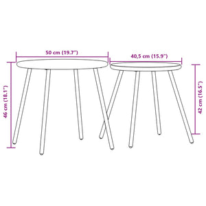 Garten Couchtisch Set, 2er, Schwarz Stahl