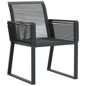 Gartenstühle 4er Set Poly Rattan Schwarz