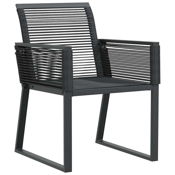 Gartenstühle 4er Set Poly Rattan Schwarz
