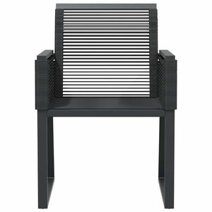 Gartenstühle 4er Set Poly Rattan Schwarz