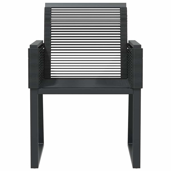 Gartenstühle 4er Set Poly Rattan Schwarz