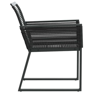 Gartenstühle 4er Set Poly Rattan Schwarz