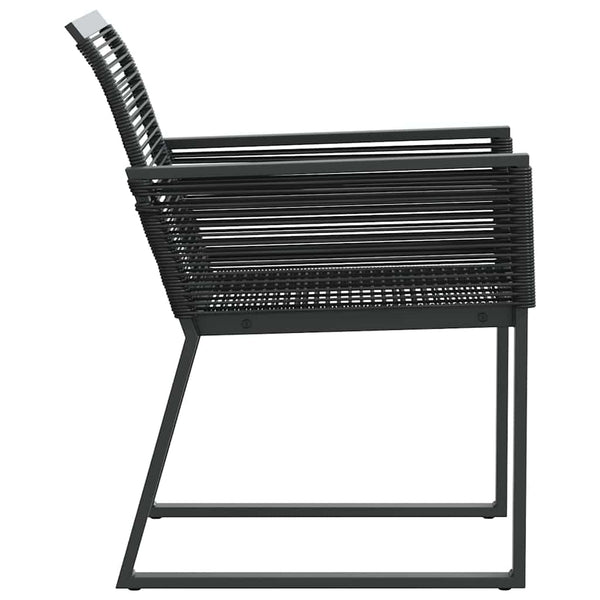 Gartenstühle 4er Set Poly Rattan Schwarz