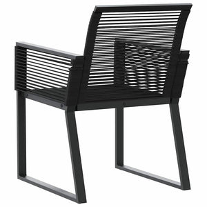 Gartenstühle 4er Set Poly Rattan Schwarz