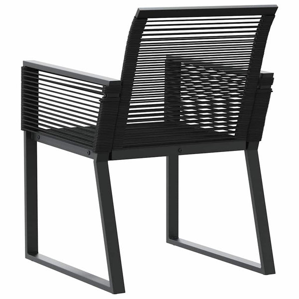 Gartenstühle 4er Set Poly Rattan Schwarz