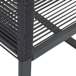 Gartenstühle 4er Set Poly Rattan Schwarz
