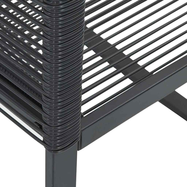 Gartenstühle 4er Set Poly Rattan Schwarz