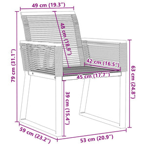 Gartenstühle 4er Set Poly Rattan Schwarz