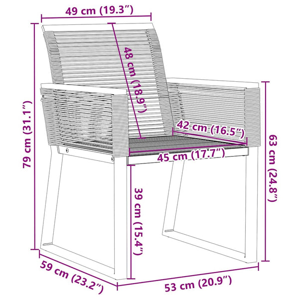 Gartenstühle 4er Set Poly Rattan Schwarz