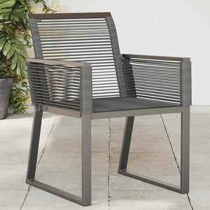 Gartenstühle 4er Set Poly Rattan Schwarz