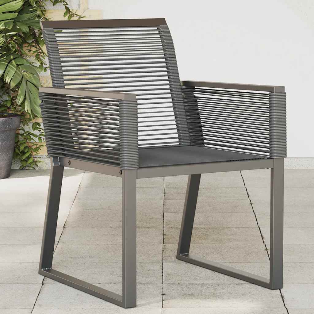 Gartenstühle 4er Set Poly Rattan Schwarz