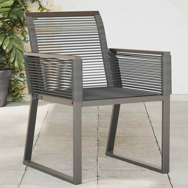 Gartenstühle 4er Set Poly Rattan Schwarz