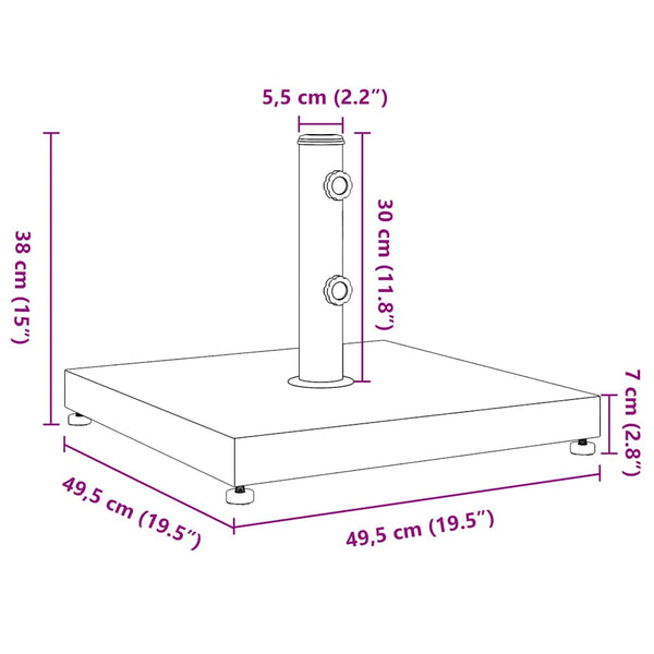 Quadratischer Sonnenschirmständer 28 kg für 32/38/48 mm Mast
