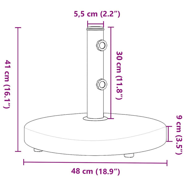 Sonnenschirmständer 25 kg für 32/38/48 mm Schirmstöcke