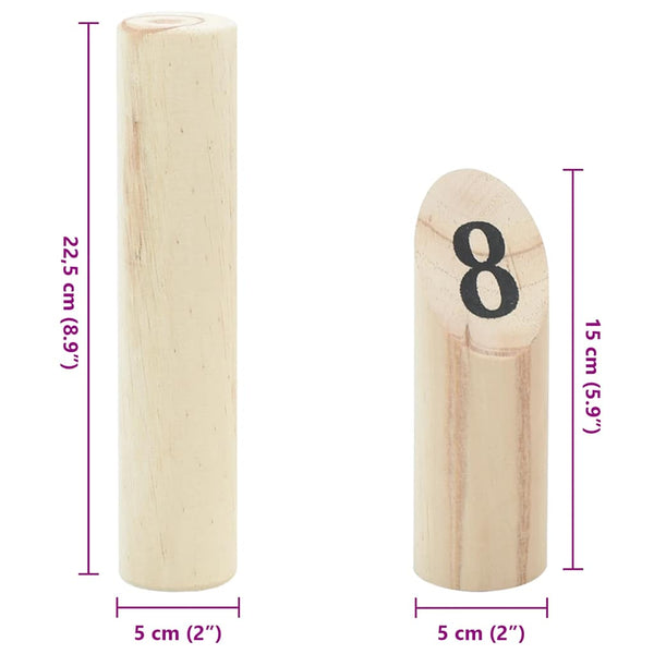Kubb-Spielset 13-teilig mit Tragetasche