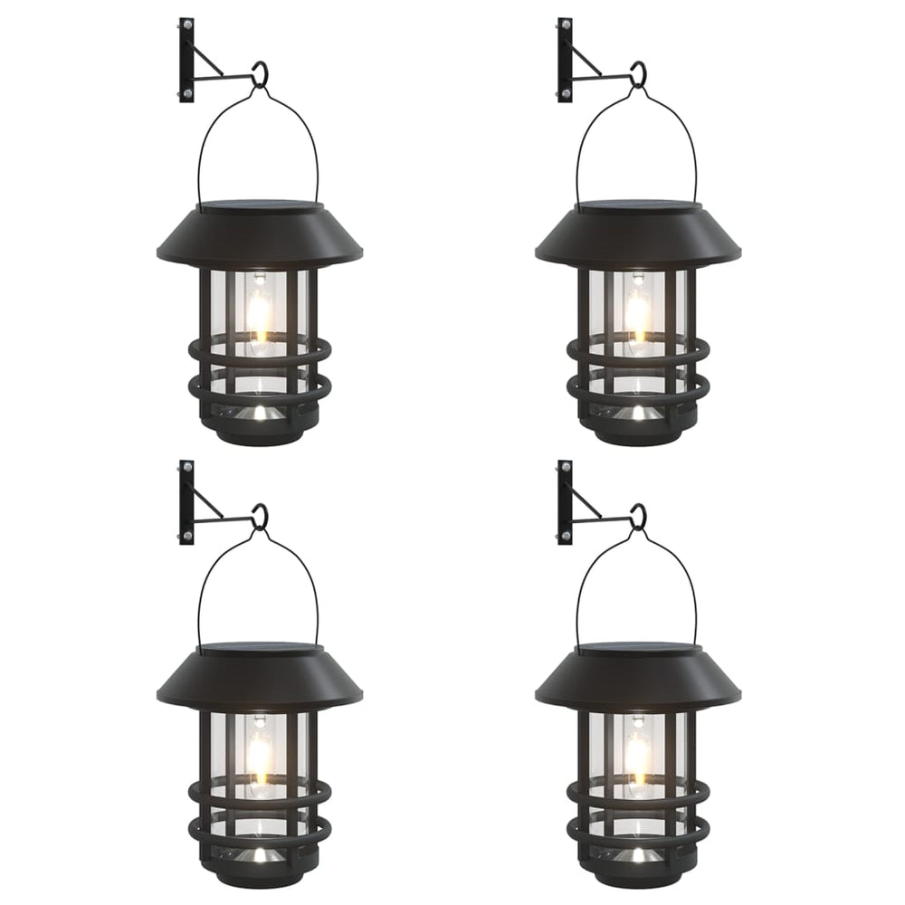 Solar Außenwandleuchten 4er Set, Weiß