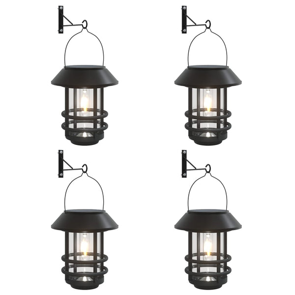 Solar Außenwandleuchten 4er Set, Weiß