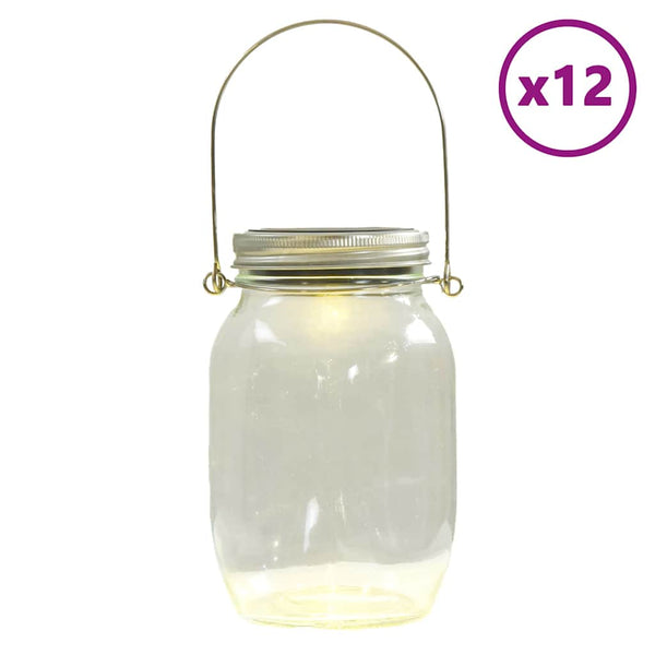 Solarleuchten Einmachglas Design Warmweiß 12er Set