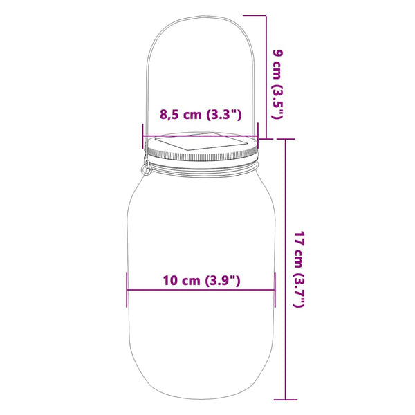 Solarleuchten Einmachglas Design Warmweiß 12er Set
