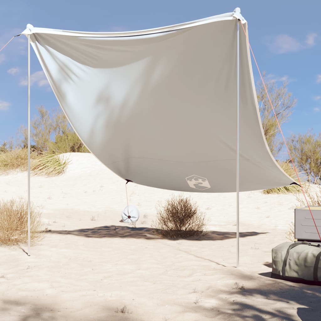 Strand-Schattenzelt Grau mit Sandsäcken